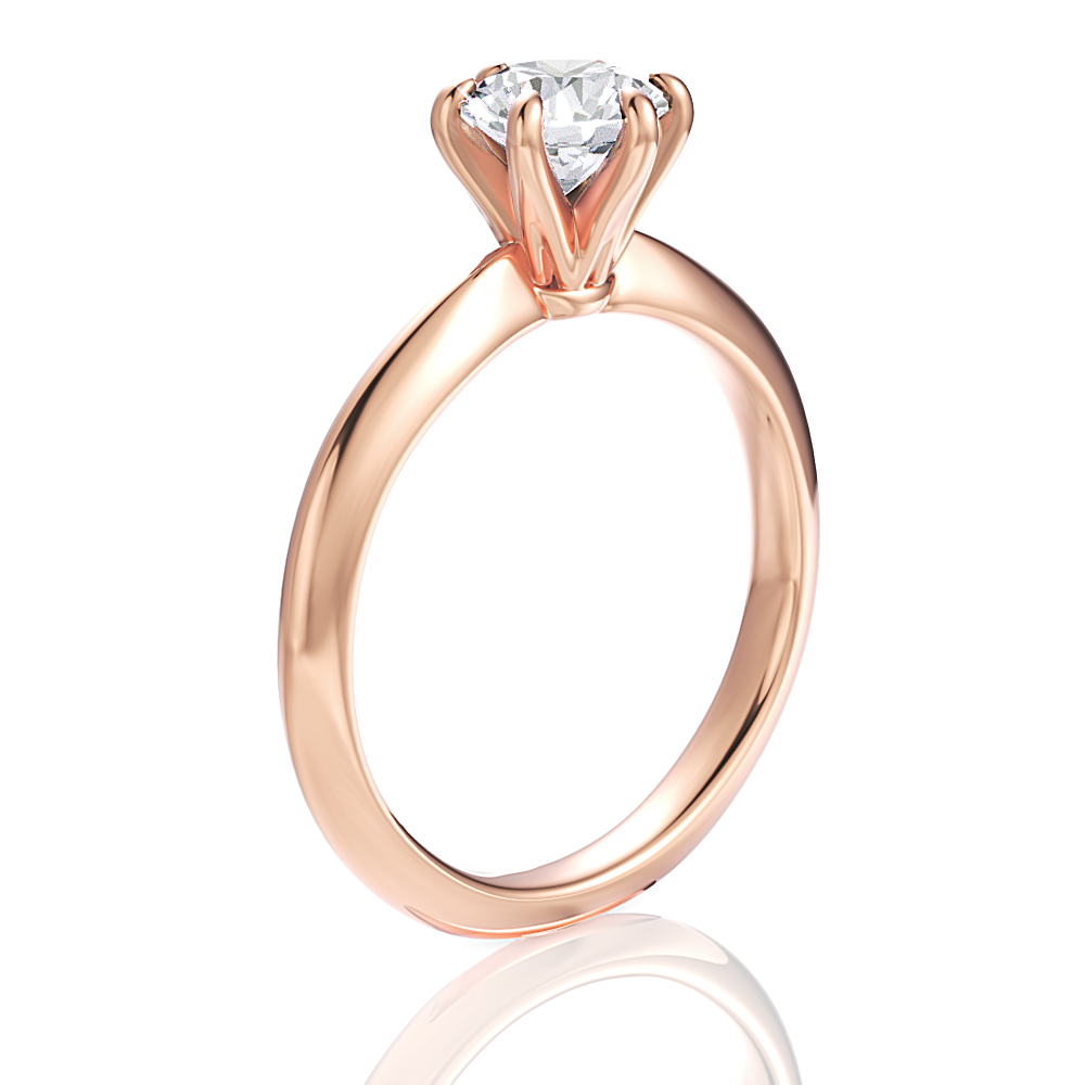 Andrea Round Cut Lab Grown Diamond 18Kt Rose Gold Engagement Ring - View 3