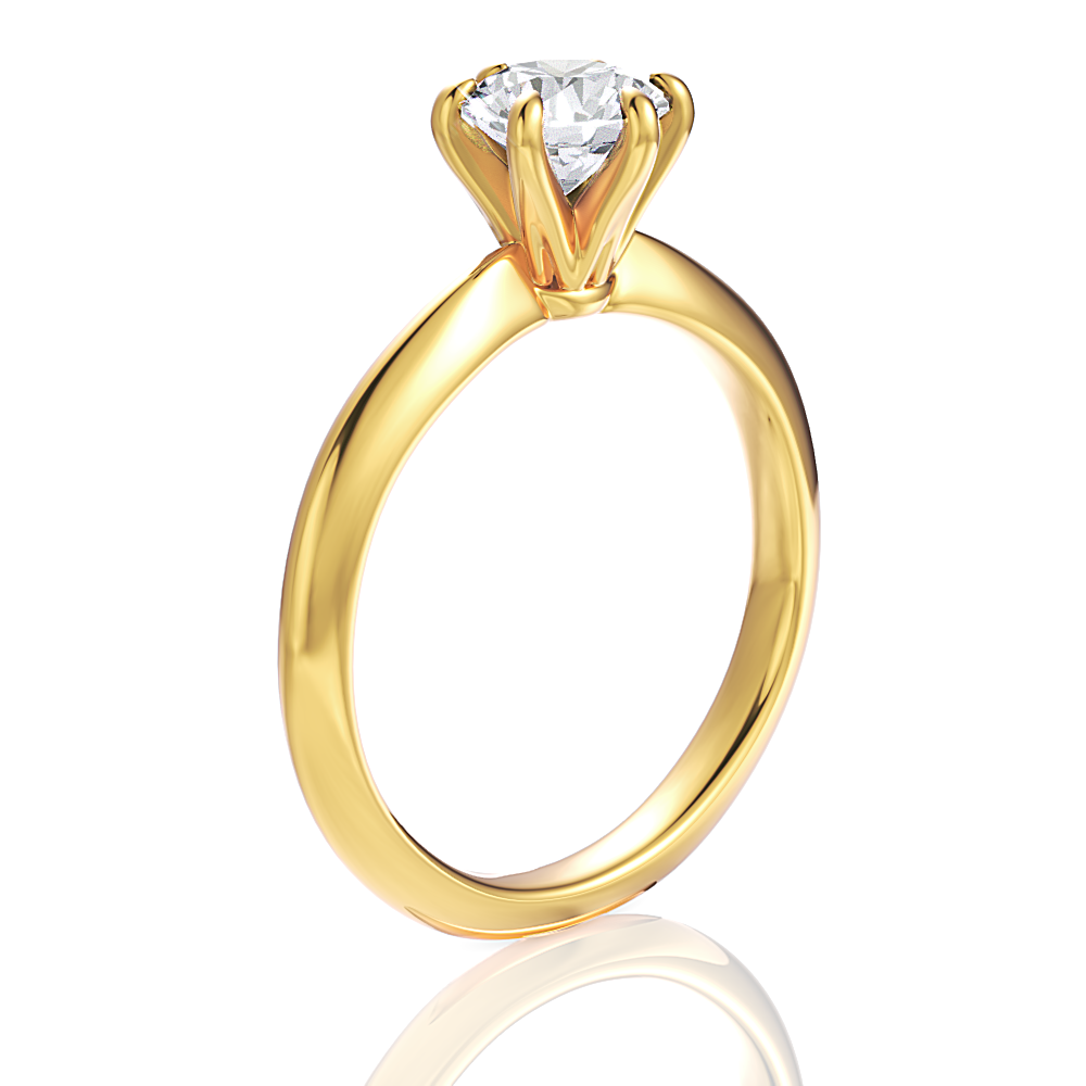 Andrea Round Cut Lab Grown Diamond 18Kt Yellow Gold Engagement Ring - View 3