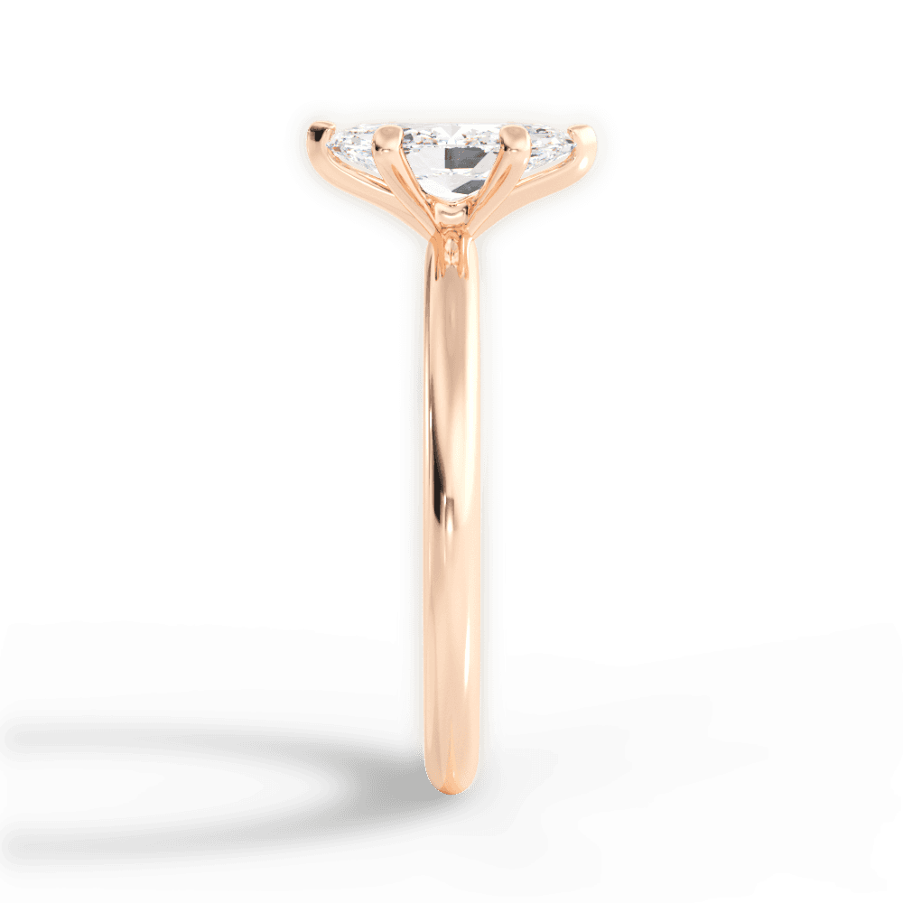 Allison Marquise Cut Lab Grown Diamond 18Kt Rose Gold Engagement Ring - View 3