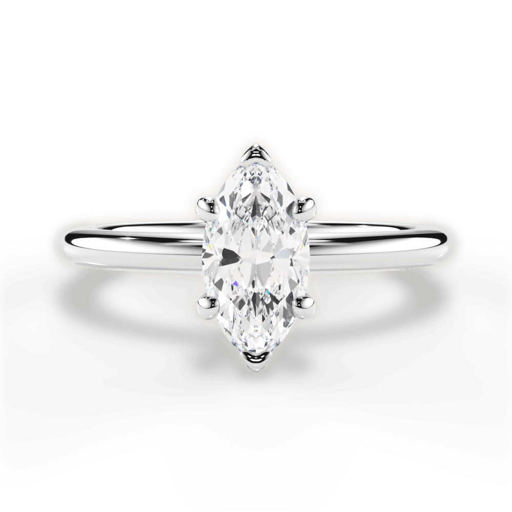 Allison Marquise Cut Lab Grown Diamond 14Kt White Gold Engagement Ring