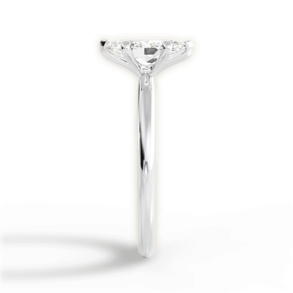 Allison Marquise Cut Lab Grown Diamond 18Kt White Gold Engagement Ring - View 4