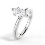 Allison Marquise Cut Lab Grown Diamond 14Kt White Gold Engagement Ring - View 2