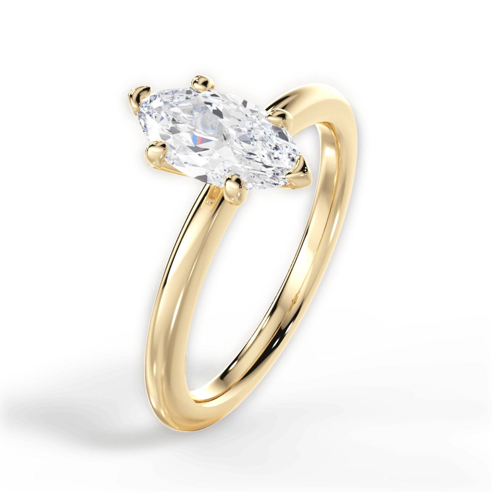 Allison Marquise Cut Lab Grown Diamond 18Kt Yellow Gold Engagement Ring - View 4