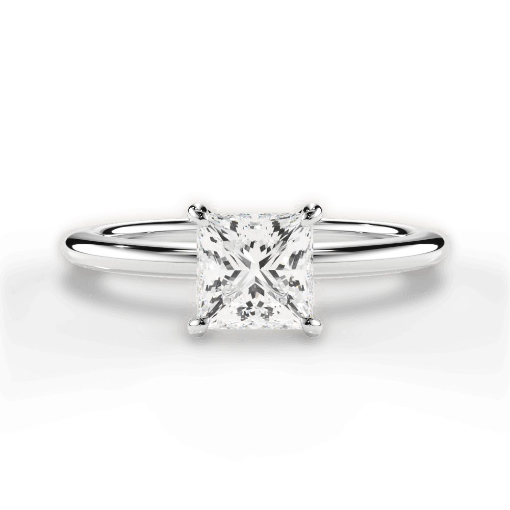 Allison Princess Cut Lab Grown Diamond 18Kt White Gold Engagement Ring