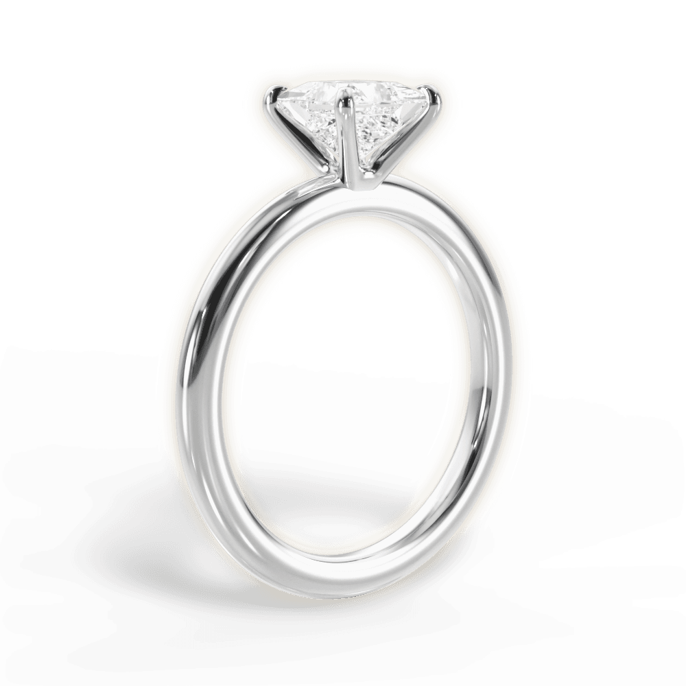 Allison Princess Cut Lab Grown Diamond 18Kt White Gold Engagement Ring - View 4