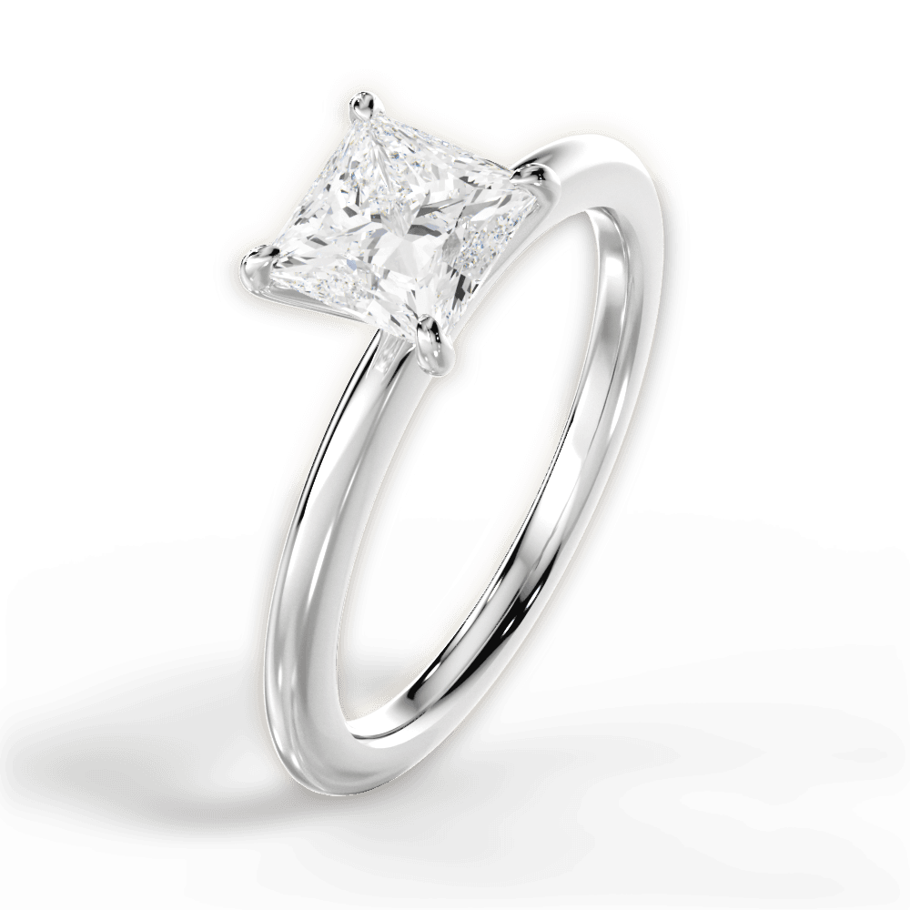 Allison Princess Cut Lab Grown Diamond 18Kt White Gold Engagement Ring - View 3