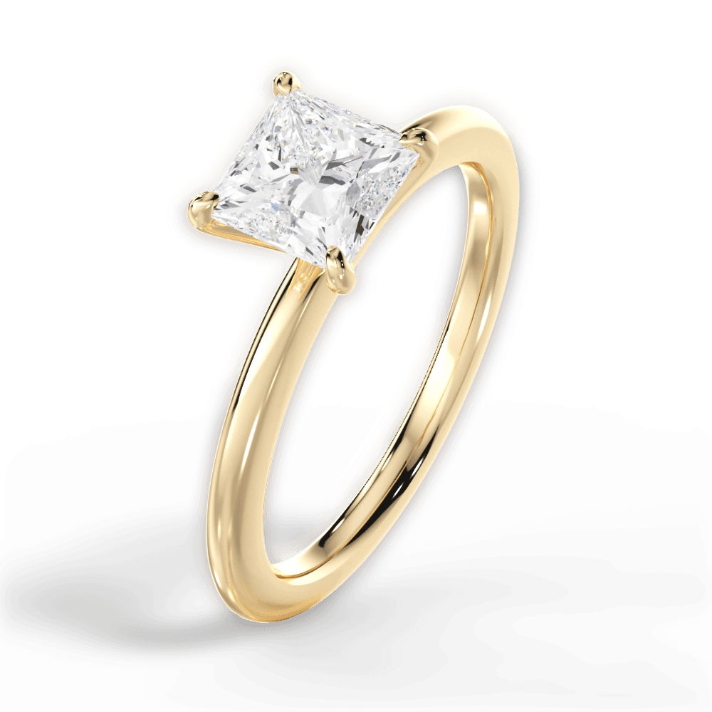 Allison Princess Cut Lab Grown Diamond 18Kt Yellow Gold Engagement Ring - View 3