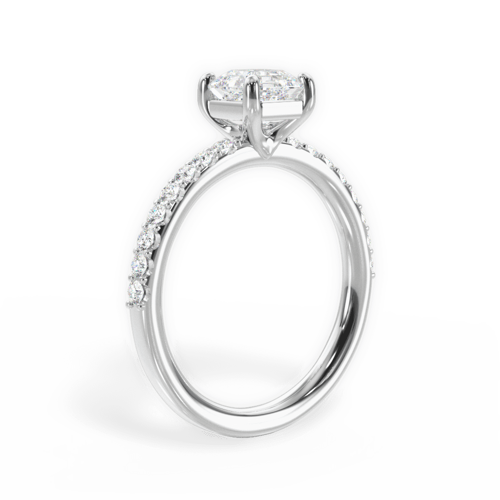 Elsie Asscher Cut Lab Grown Diamond Platinum Engagement Ring - View 3