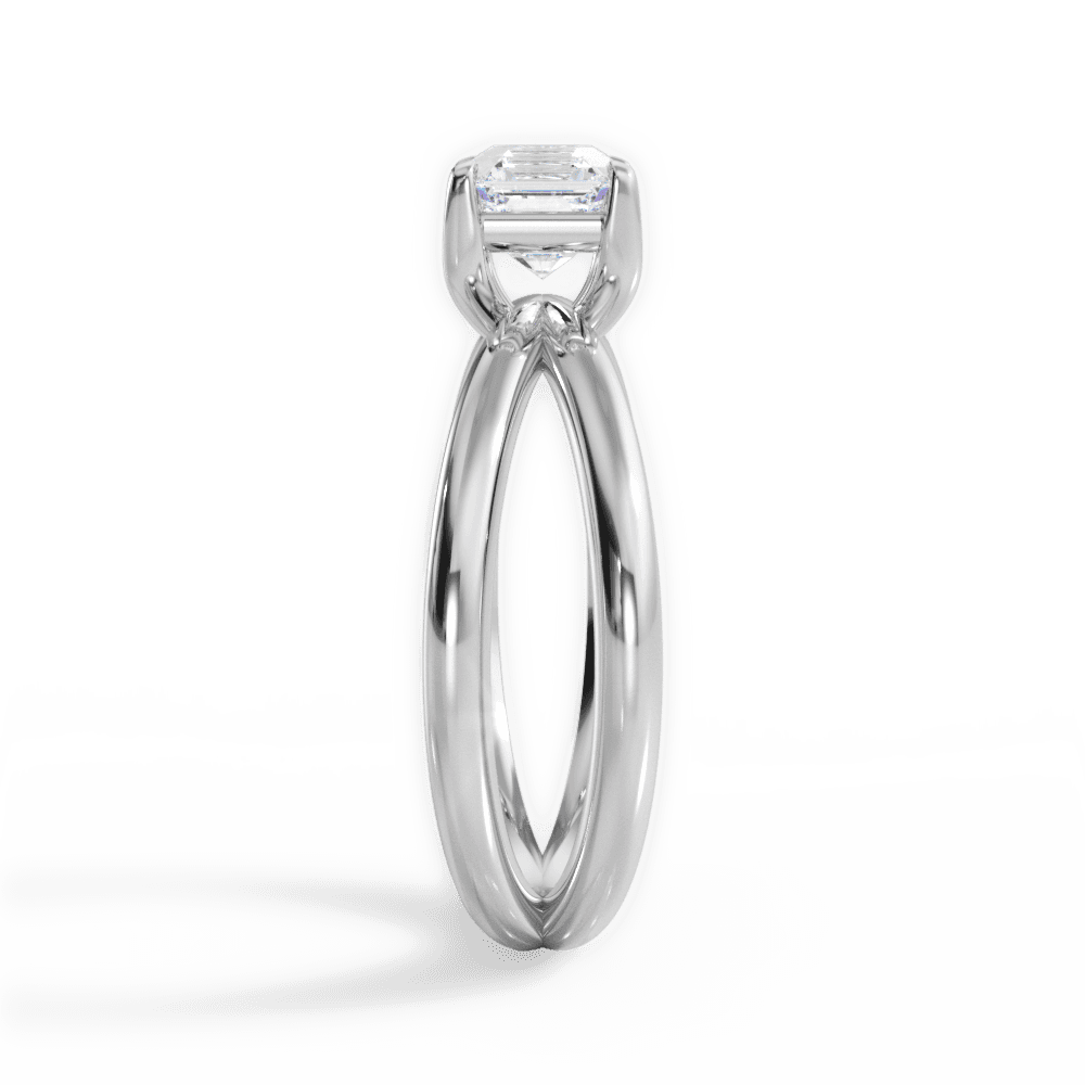 Ada Asscher Cut Lab Grown Diamond 14Kt White Gold Engagement Ring - View 4