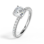 Elsie Cushion Cut Lab Grown Diamond 18Kt White Gold Engagement Ring - View 2