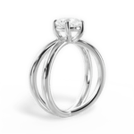 Ada Cushion Cut Lab Grown Diamond Platinum Engagement Ring - View 4