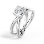 Ada Cushion Cut Lab Grown Diamond 14Kt White Gold Engagement Ring - View 2