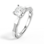 Aaliyah Cushion Cut Lab Grown Diamond 18Kt White Gold Engagement Ring - View 2