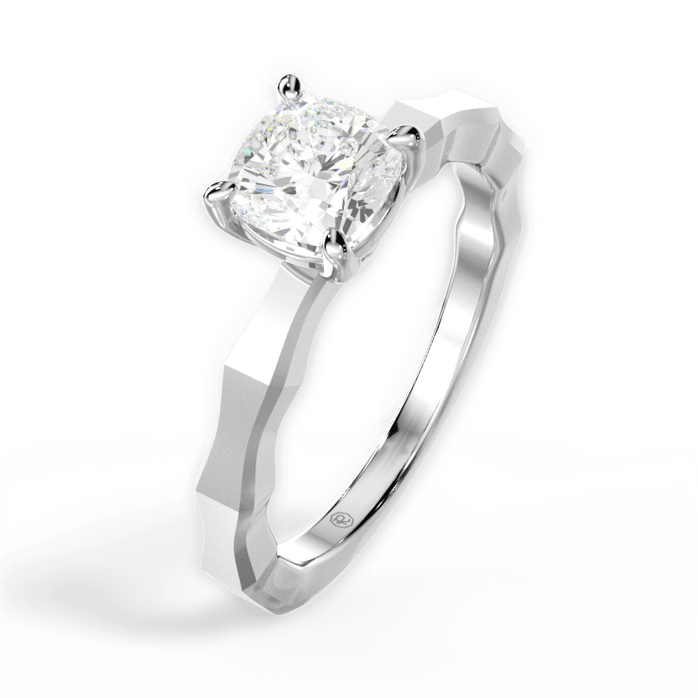 Aaliyah Cushion Cut Lab Grown Diamond Platinum Engagement Ring - View 2