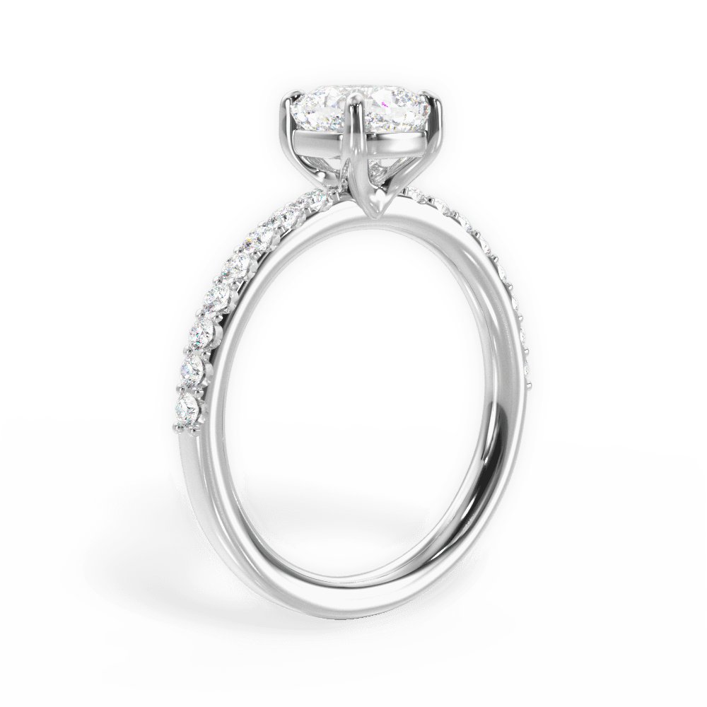 Elsie Cushion Cut Lab Grown Diamond Platinum Engagement Ring - View 4