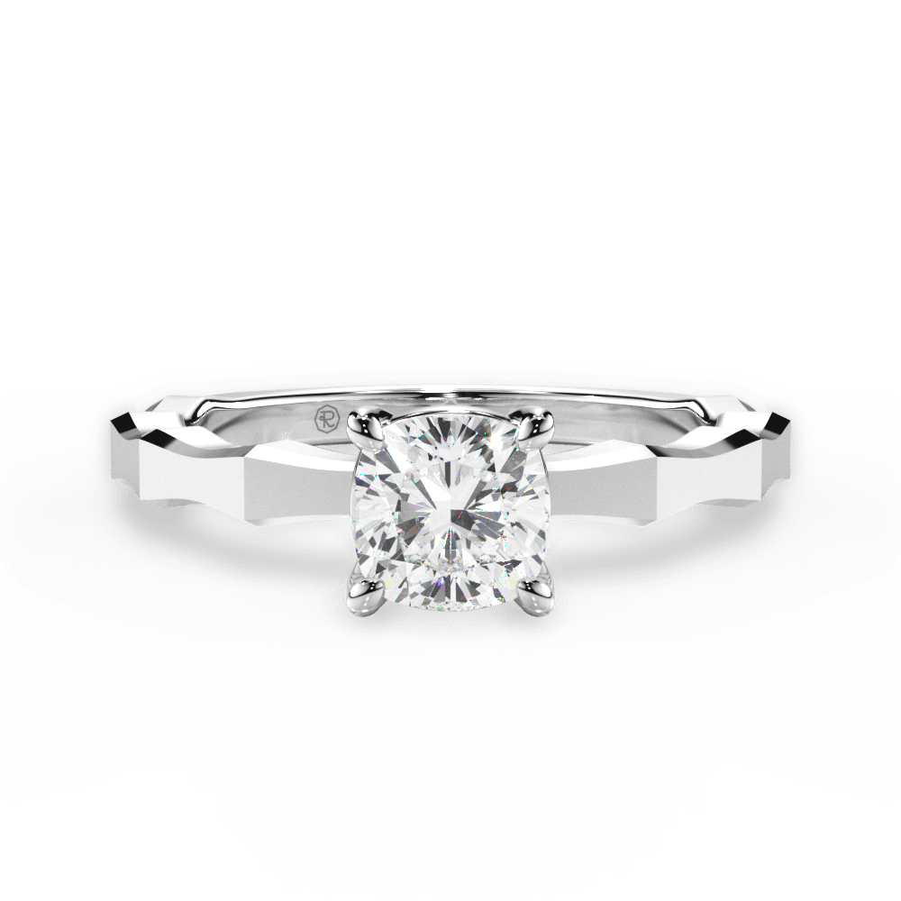Aaliyah Cushion Cut Lab Grown Diamond Platinum Engagement Ring