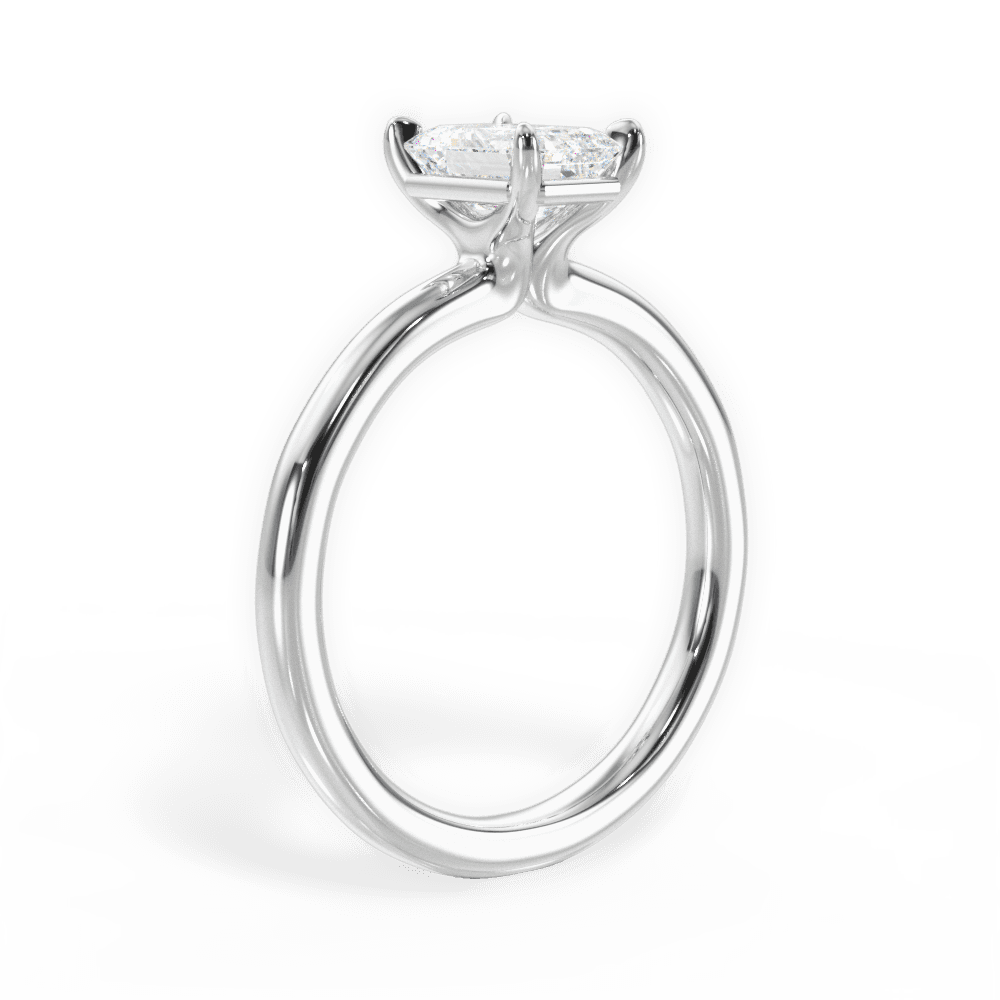 Angela Emerald Cut Lab Grown Diamond 14Kt White Gold Engagement Ring - View 4