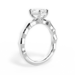 Aaliyah Emerald Cut Lab Grown Diamond 14Kt White Gold Engagement Ring - View 2