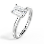 Angela Emerald Cut Lab Grown Diamond 14Kt White Gold Engagement Ring - View 3