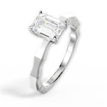 Aaliyah Emerald Cut Lab Grown Diamond Platinum Engagement Ring - View 4