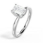 Abigail Emerald Cut Lab Grown Diamond Platinum Engagement Ring - View 2