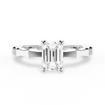 Aaliyah Emerald Cut Lab Grown Diamond 18Kt White Gold Engagement Ring