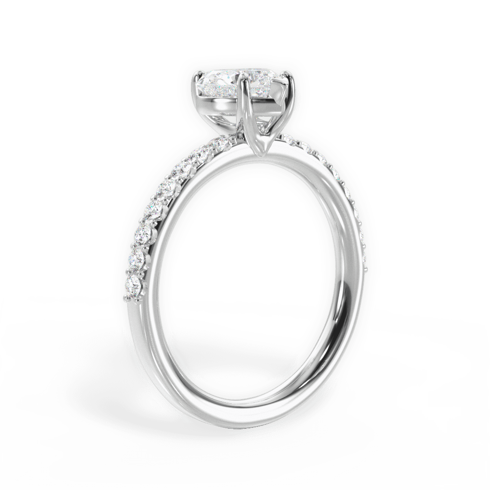 Elsie Heart Cut Lab Grown Diamond Platinum Engagement Ring - View 4