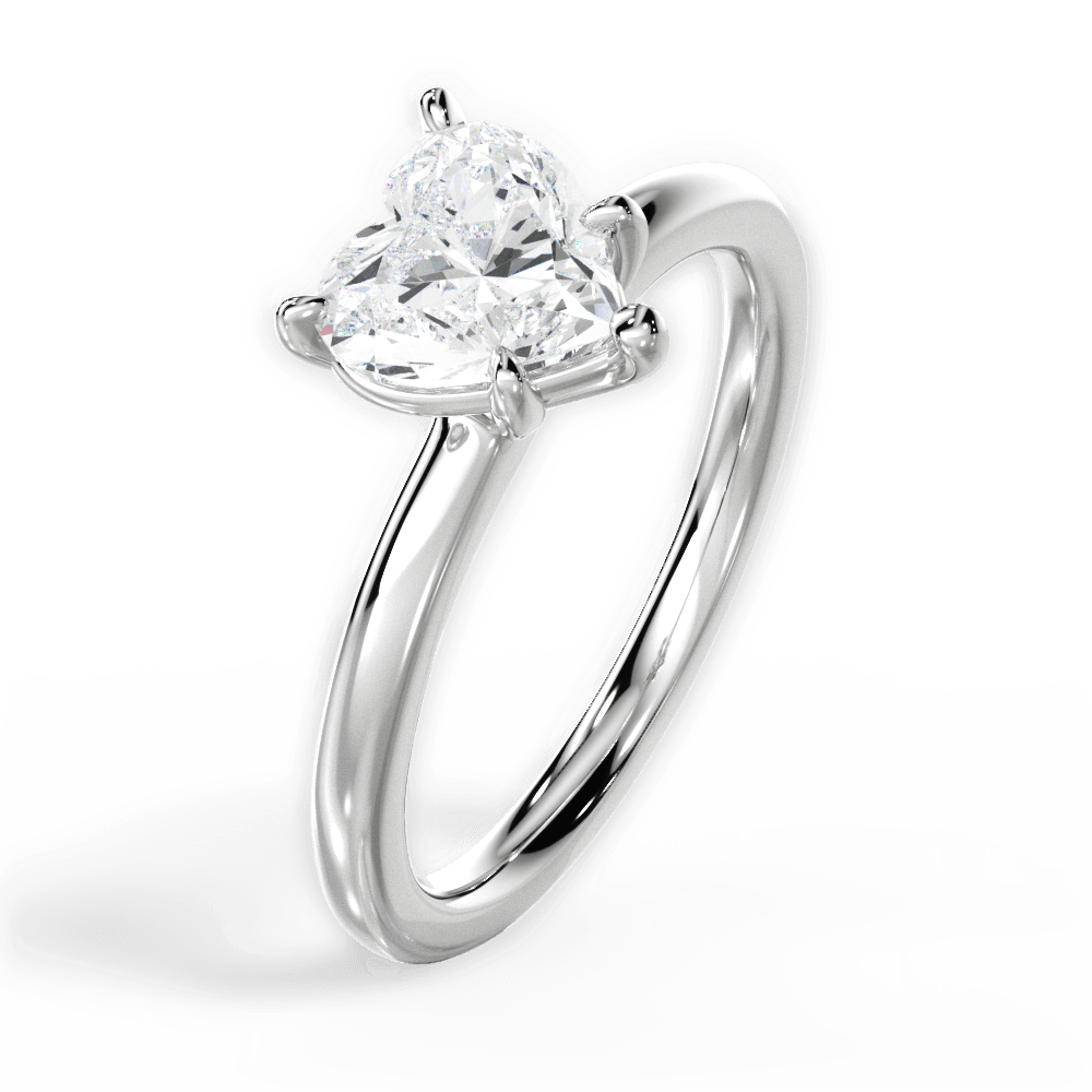 Angela Heart Cut Lab Grown Diamond 14Kt White Gold Engagement Ring - View 2