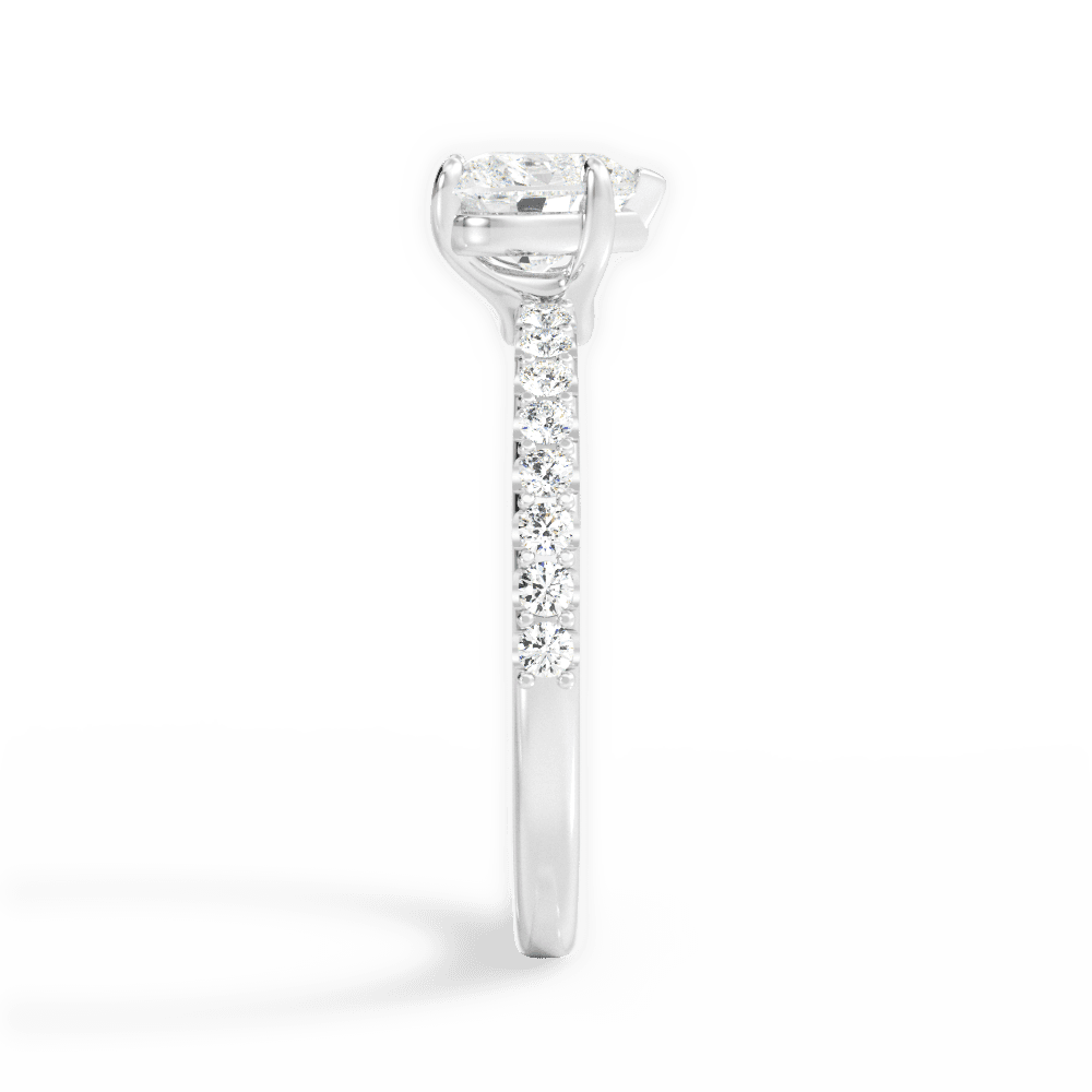 Elsie Heart Cut Lab Grown Diamond Platinum Engagement Ring - View 3