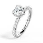 Elsie Heart Cut Lab Grown Diamond Platinum Engagement Ring - View 2