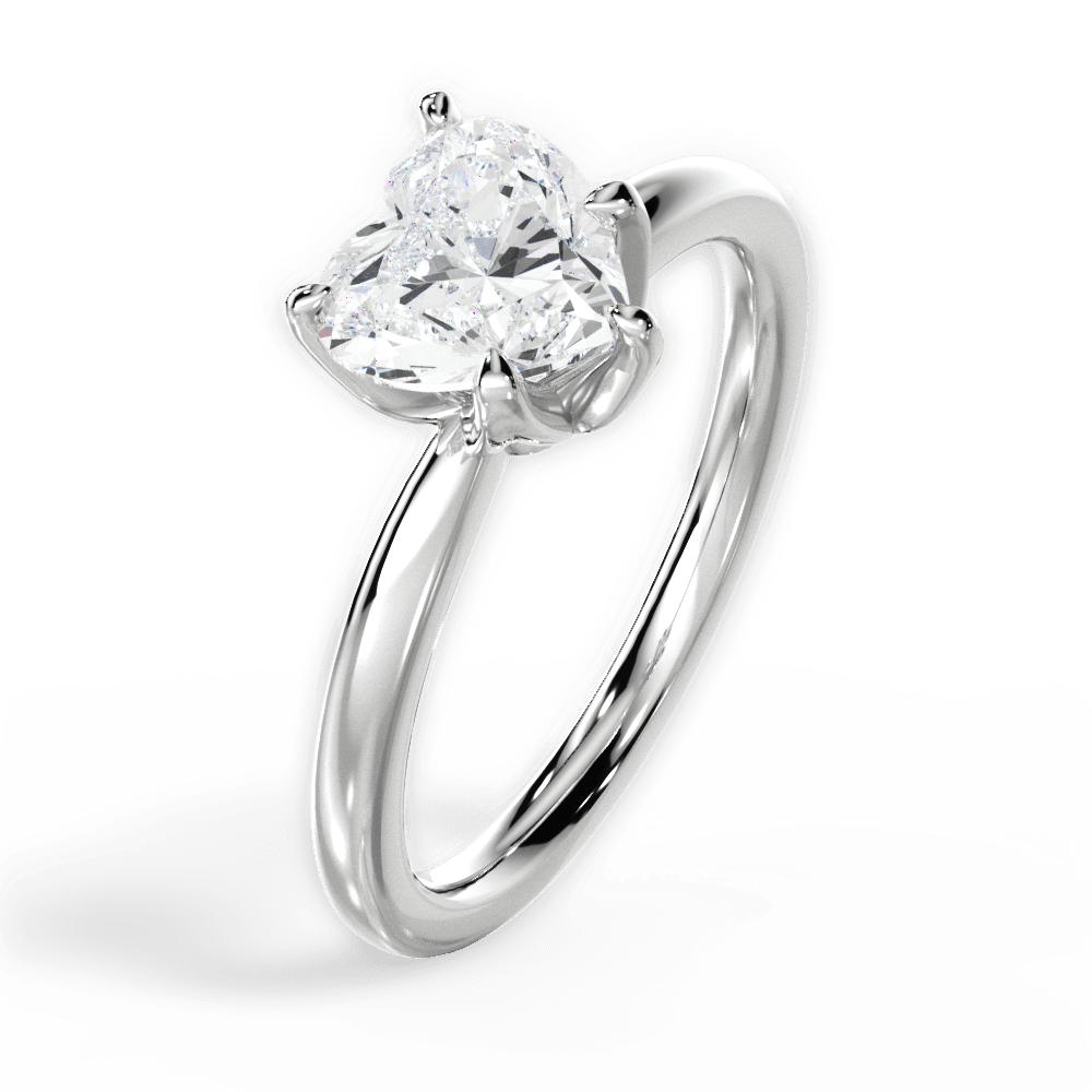 Abigail Heart Cut Lab Grown Diamond 18Kt White Gold Engagement Ring - View 2