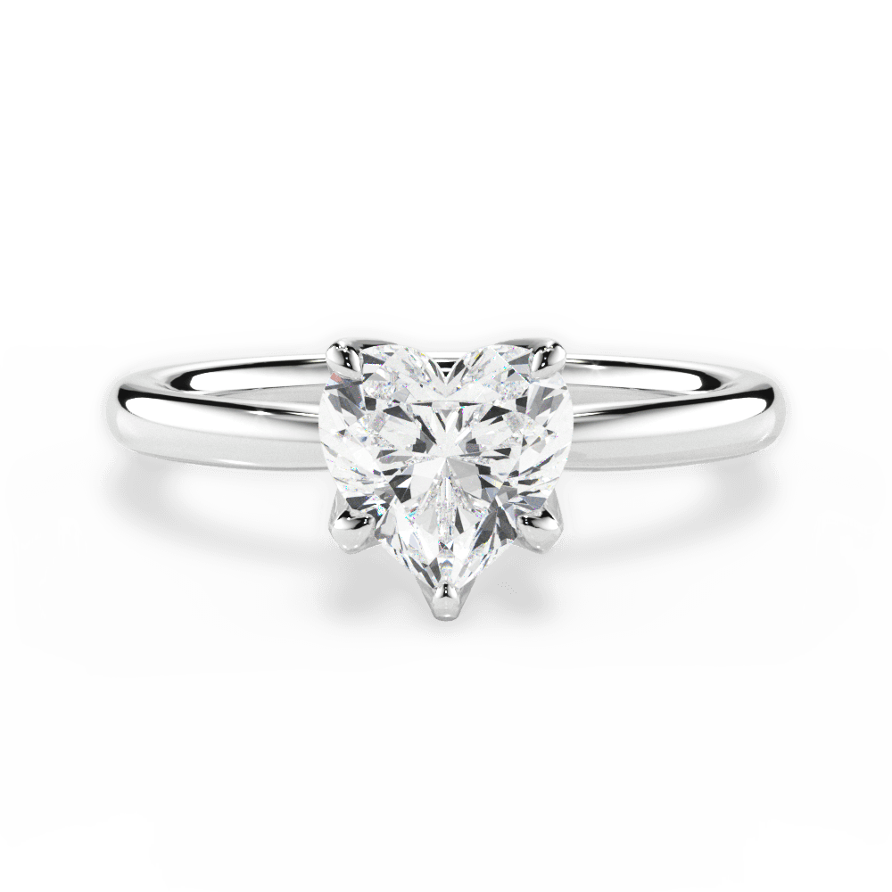 Abigail Heart Cut Lab Grown Diamond 14Kt White Gold Engagement Ring