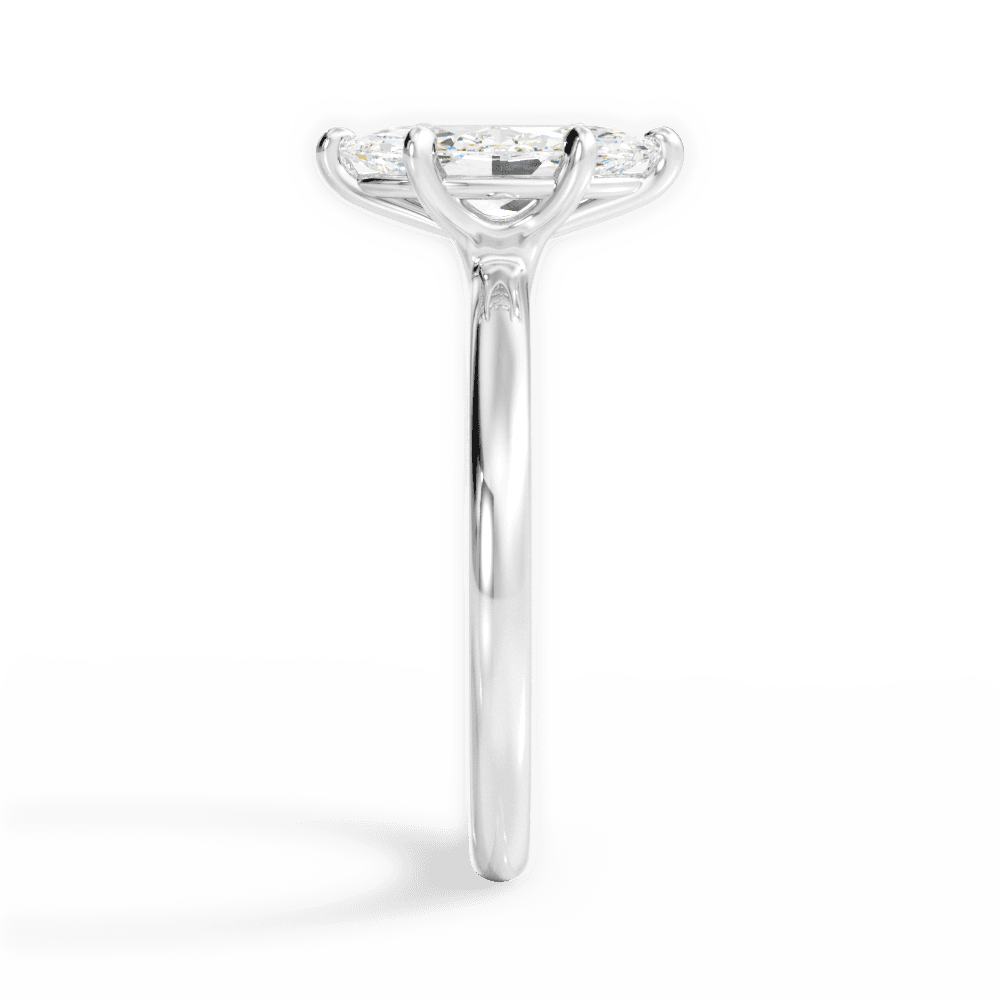 Angela Marquise Cut Lab Grown Diamond 14Kt White Gold Engagement Ring - View 3