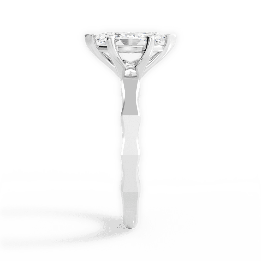 Aaliyah Marquise Cut Lab Grown Diamond 14Kt White Gold Engagement Ring - View 2