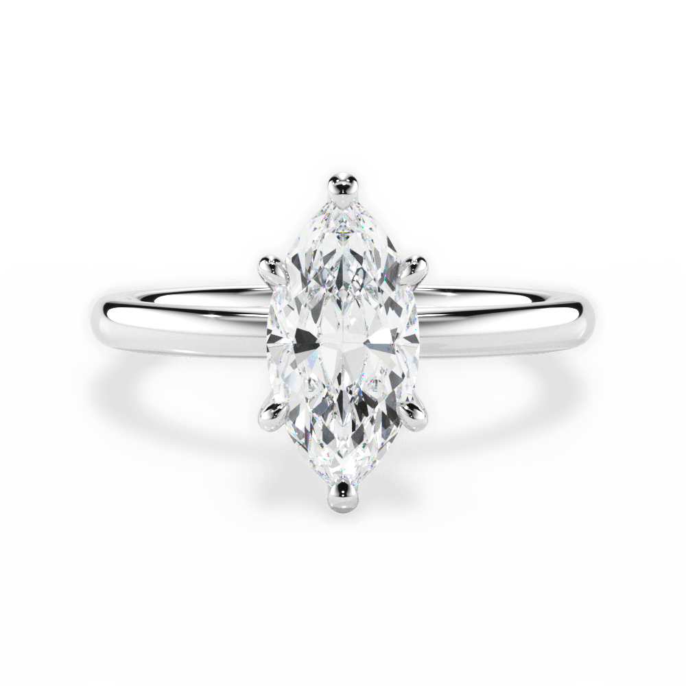 Angela Marquise Cut Lab Grown Diamond 14Kt White Gold Engagement Ring