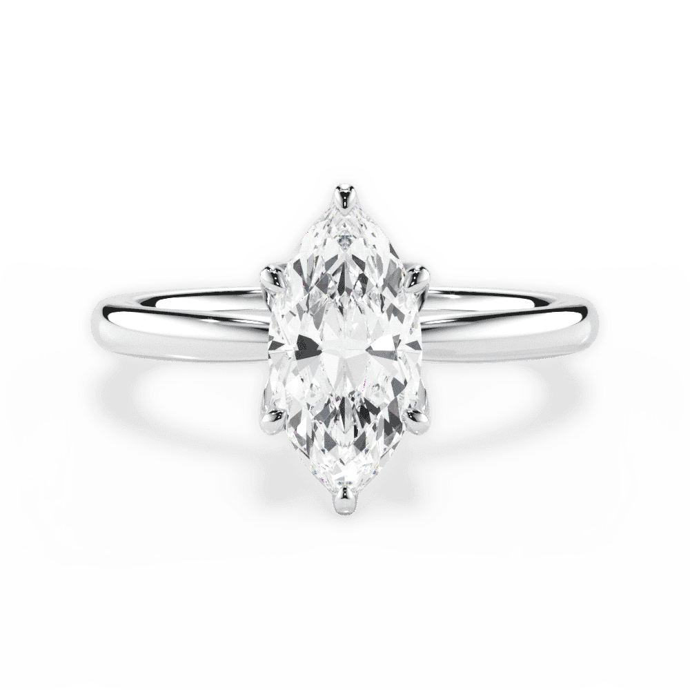Abigail Marquise Cut Lab Grown Diamond 18Kt White Gold Engagement Ring