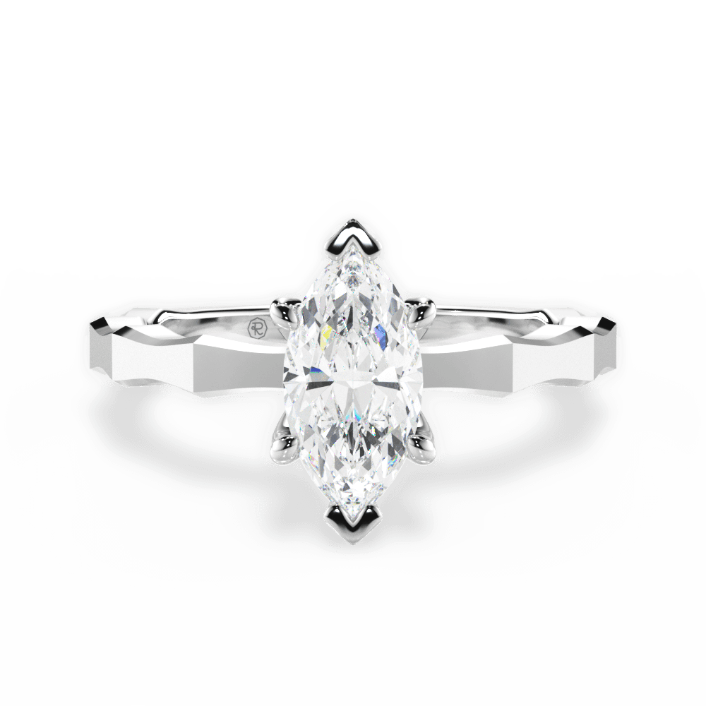 Aaliyah Marquise Cut Lab Grown Diamond 18Kt White Gold Engagement Ring