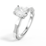 Aaliyah Oval Cut Lab Grown Diamond 18Kt White Gold Engagement Ring - View 3