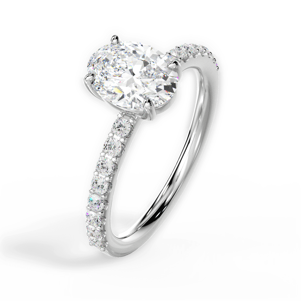 Elsie Oval Cut Lab Grown Diamond 18Kt White Gold Engagement Ring - View 4