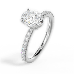 Elsie Oval Cut Lab Grown Diamond Platinum Engagement Ring - View 4