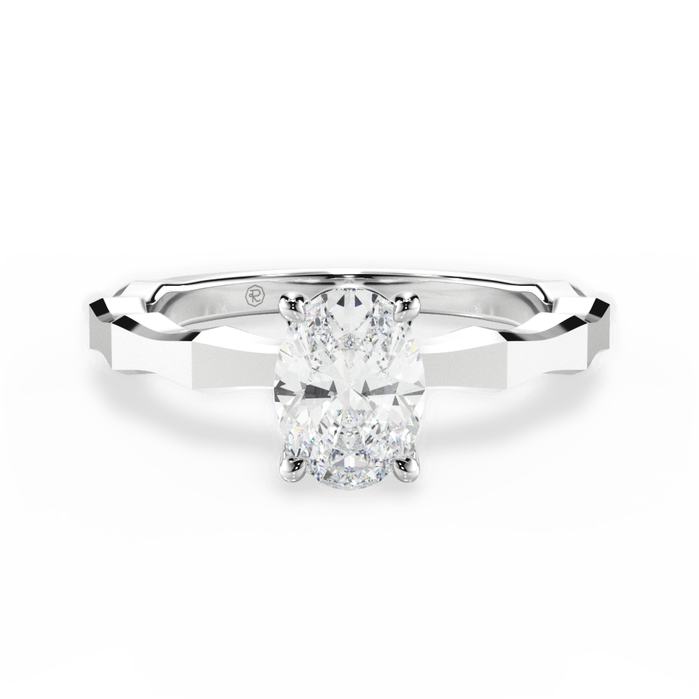 Aaliyah Oval Cut Lab Grown Diamond Platinum Engagement Ring
