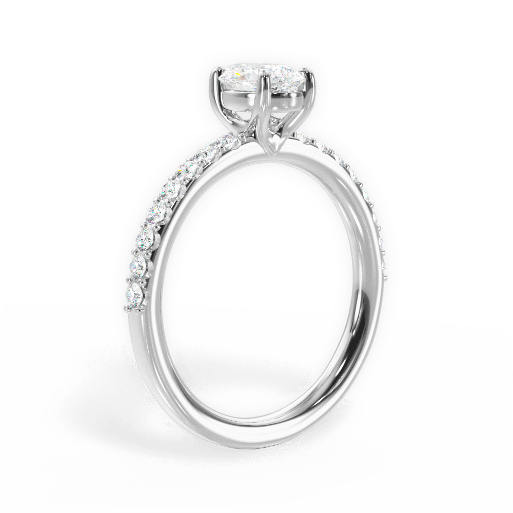 Elsie Pear Cut Lab Grown Diamond 18Kt White Gold Engagement Ring - View 2