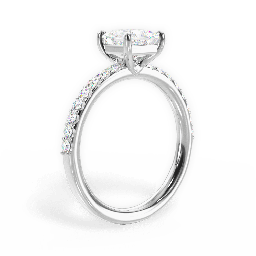 Elsie Princess Cut Lab Grown Diamond 18Kt White Gold Engagement Ring - View 2