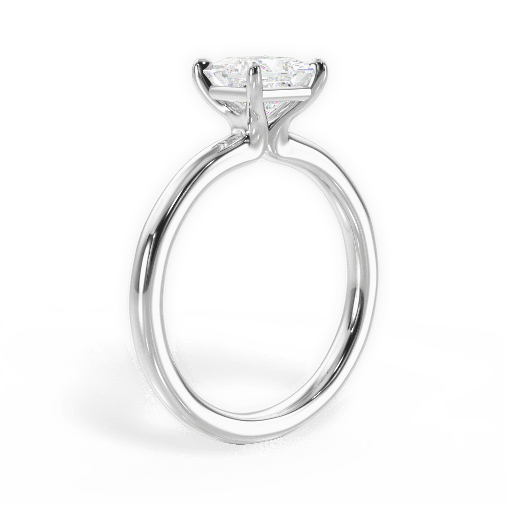 Angela Princess Cut Lab Grown Diamond 14Kt White Gold Engagement Ring - View 4