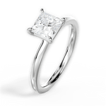 Angela Princess Cut Lab Grown Diamond 18Kt White Gold Engagement Ring - View 2
