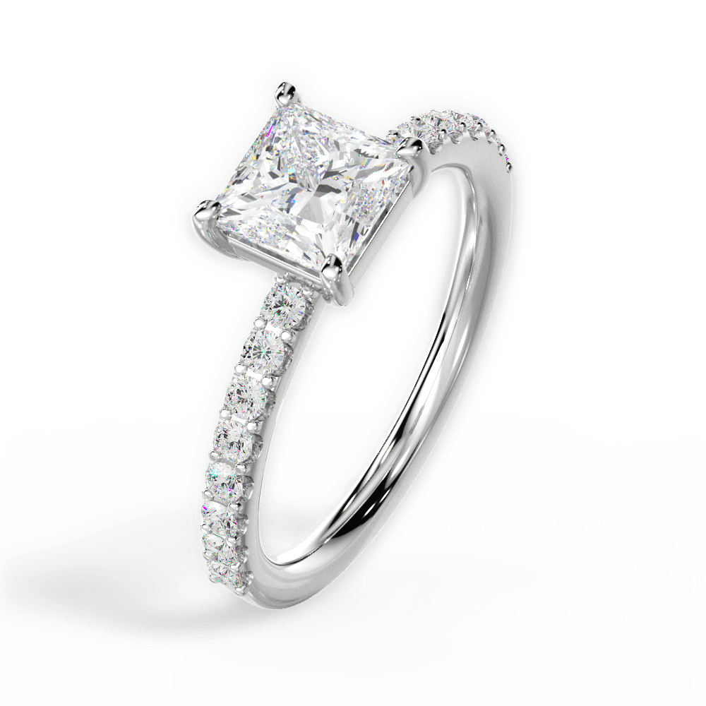 Elsie Princess Cut Lab Grown Diamond Platinum Engagement Ring - View 4
