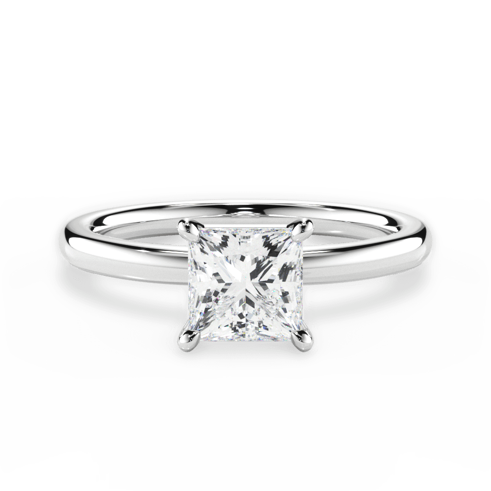 Angela Princess Cut Lab Grown Diamond 18Kt White Gold Engagement Ring