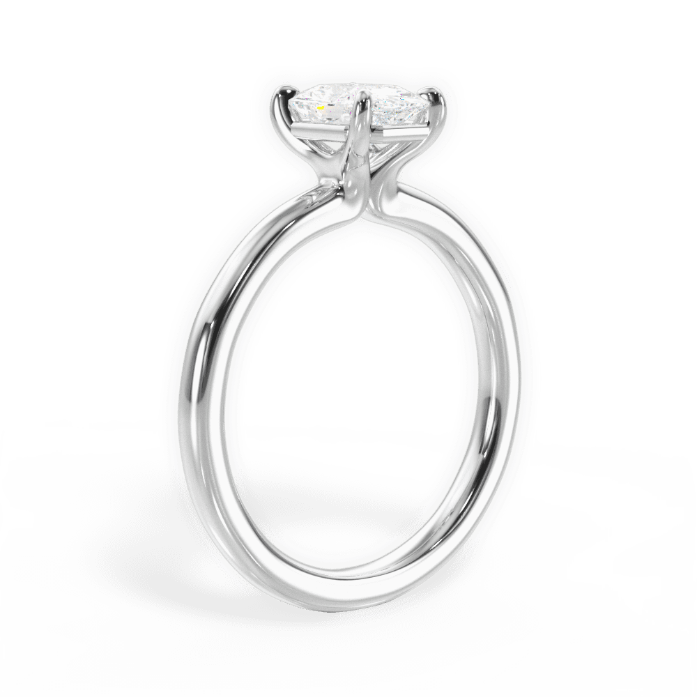 Angela Radiant Cut Lab Grown Diamond 14Kt White Gold Engagement Ring - View 3