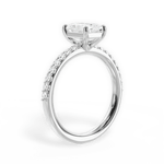 Elsie Radiant Cut Lab Grown Diamond 18Kt White Gold Engagement Ring - View 2
