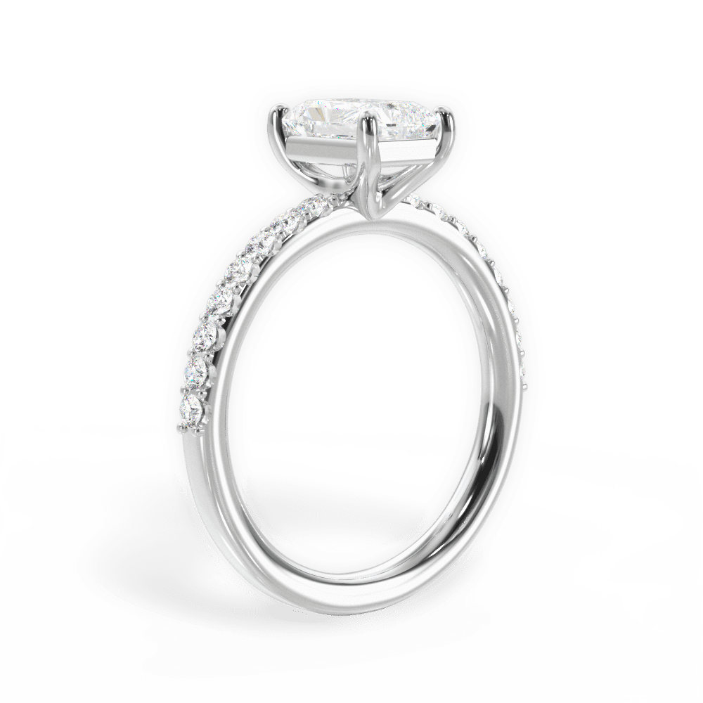 Elsie Radiant Cut Lab Grown Diamond 18Kt White Gold Engagement Ring - View 2